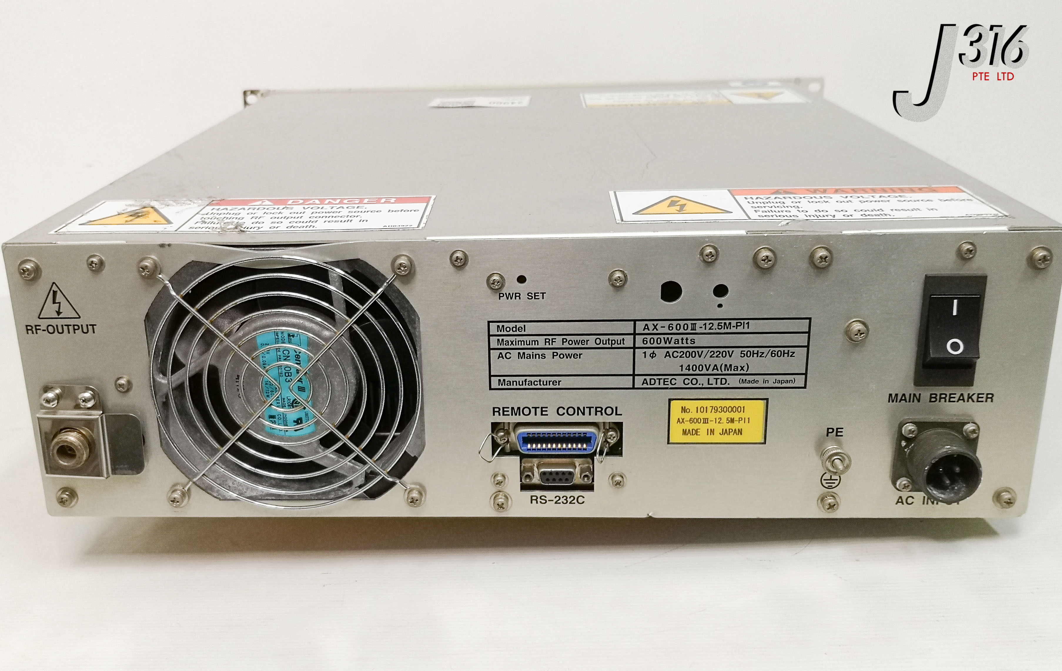 24960 ADTEC RF PLASMA GENERATOR, AX-600III-12.5M-PI1 AX-600III | eBay
